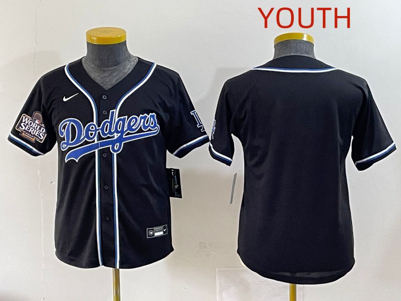 Youth 2025 Los Angeles Dodgers Blank Black Three generations Fashion Nike MLB Jersey style 3